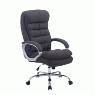Décoshop26 - Fauteuil de bureau ergonomique et confortable jusqu'à 235 kg en tissu gris foncé et métal chromé 10_0002403 - gris métal 3000251007640
