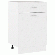Helloshop26 - Armoire à tiroirs moderne pratique cuisine 50 x 46 x 81 cm finition épurée en bois d'ingénierie blanc 02_0047659 - blanc Bois massif