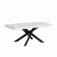 Itamoby Table Extensible Volantis Premium 120/380X90 Cm Frêne Blanc Pieds Anthracite - blanc 8050598907276