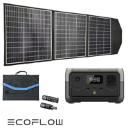 Kit station de charge portable 600w - 256wh ecoflow river 2 avec panneau solaire pliable 135w