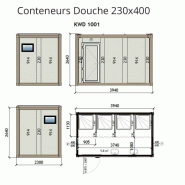 Kwd 1001 bungalow de chantier conteneur douche 230x400 Kwd 1001 bungalow de chantier conteneur douche 230x400