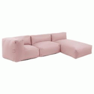 Oviala Business Salon de jardin modulable 3 places rose poudré - rose polyester 115050