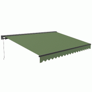 Oviala Business Store banne semi-intégral 3 x 2,50 m en aluminium vert cactus - vert 114887
