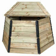 Poly compost hexagonal - 600L, 800L, 1000L - Résineux brut/raboté, Douglas brut