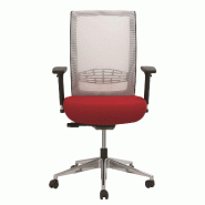 Siège bureautique  synchrone KENNY - Rouge, Noir, Réglable 3D, Piètement nylon noir_0