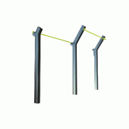 Street Workout DAMAPRO - Street Design SD - Barre fixe double en acier galvanisé thermolaqué pour parc sportif Street Workout DAMAPRO - Street Design SD - Barre fixe double en acier galvanisé thermolaqué pour parc sportif