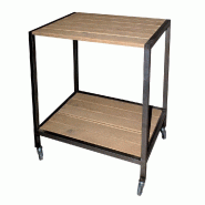 Table centrale Westside Used bois et métal - style industriel avec roulettes - L80xP59xH85cm