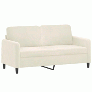 VidaXL Canapé à 2 places Crème 140 cm Velours Modèle Xermonel - 359450