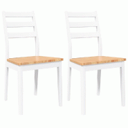 VidaXL Chaises à manger 2 pcs blanc bois massif caoutchouc Modèle Vega StudioDesk Métal - 4102520
