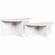 VidaXL Table basse 2 pcs Blanc Bois massif en pin Modèle Zenith Urban - 873536