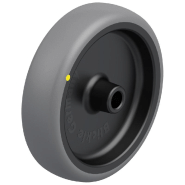 Roue de 125 mm avec caoutchouc thermoplastique gris conducteur d'électricité sur polypropylène Roue de 125 mm avec caoutchouc thermoplastique gris conducteur d'électricité sur polypropylène