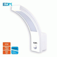 Applique Extérieure Led 10W 750Lm 6400K Ip54 6,6X18,8X25Cm Avec Détecteur de Mouvement Edm - 8425998325362 Applique Extérieure Led 10W 750Lm 6400K Ip54 6,6X18,8X25Cm Avec Détecteur de Mouvement Edm - 8425998325362
