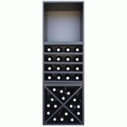 Armoire 32 bouteilles et tablette pour liqueur Merlot 631640 - noir Bois massif 631640 Armoire 32 bouteilles et tablette pour liqueur Merlot 631640 - noir Bois massif 631640