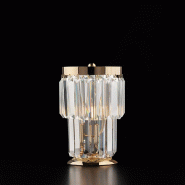 Bonetti Illumina Schubert Lampe de table en fer et laiton doré avec strass 1 lumière H.24 d.15 BL272-LT-OR - doré 8050713218447