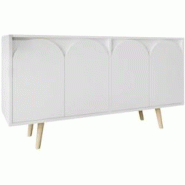 Buffet 4 portes en aggloméré Venezia blanc Hanah Home - blanc 8684284023928 Buffet 4 portes en aggloméré Venezia blanc Hanah Home - blanc 8684284023928
