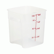 CAMBRO - 8SFSPROPP-190 Récipient carré série « FRESHPRO » (7,6 L) - (21,5 x 21,5 x 23 cm) - (Couvercle non inclus) - Blanc translucide - blanc pl