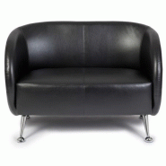 Canapé lounge / canapé club ST. LUCIA simili cuir 2 places noir hjh OFFICE - noir plastique 713400 Canapé lounge / canapé club ST. LUCIA simili cuir 2 places noir hjh OFFICE - noir plastique 713400