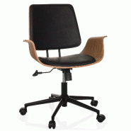 Chaise de bureau / chaise pivotante / chaise à coque CENCA II similicuir noir hjh LIVING - noir plastique 882001