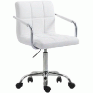 CLP Fauteuil de bureau Lucy V2 en similicuir Blanc - blanc polyester 191817002 CLP Fauteuil de bureau Lucy V2 en similicuir Blanc - blanc polyester 191817002