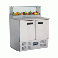 Comptoir à pizza 2 portes avec pare-haleine vitré Série-G 256L GH266 Polar
