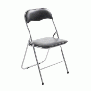 Décoshop26 - Chaise de cuisine pliable noir pied en métal chromé MED10006 - noir métal 3000044221307 Décoshop26 - Chaise de cuisine pliable noir pied en métal chromé MED10006 - noir métal 3000044221307