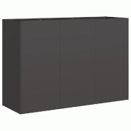 Helloshop26 - Jardinière design moderne pour jardin terrasse 120 x 40 x 80 cm avec fond ouvert en acier laminé à froid noir 02_0051504 - vert acier