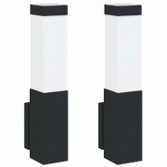 Helloshop26 - Lot de 2 appliques murales extérieures design moderne 10.5 x 6 x 33 cm en acier inoxydable noir 02_0056512 - noir inox 3000239557433