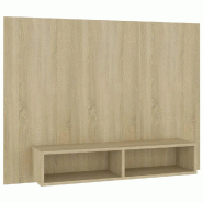 Helloshop26 - Meuble TV mural élégant contemporain espace salon 120 x 23,5 x 90 cm en bois d'ingénierie chêne sonoma 02_0047908 - Bois massif 3000