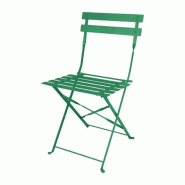 Lot de 2 chaises pliantes d'intérieur et extérieur, en acier thermolaqué vert PERTH