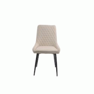 Möbilia Chaises de salle à manger, lot de 2 | Revêtement tissu | Pieds en acier | L 52 x P 56 x H 86 cm | beige-noir - beige textile 21020055 Möbilia Chaises de salle à manger, lot de 2 | Revêtement tissu | Pieds en acier | L 52 x P 56 x H 86 cm | beige-noir - beige textile 21020055