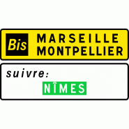 Panneau directionnel D79b - itinéraire 'Bis' en résine thermoplastique recyclable Panneau directionnel D79b - itinéraire 'Bis' en résine thermoplastique recyclable