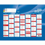 Quo Vadis - Calendrier mural - 2026-2027 - Français - Classic - Bleu - 14 mois de août à septembre - 27x21 cm - Papier Clairefontaine blanc - bleu