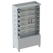 Rôtissoire à poulets à gaz avec éclairage 6 broches pour 30/36 poulets - 1000x450x1775 mm - 5330/R Rôtissoire à poulets à gaz avec éclairage 6 broches pour 30/36 poulets - 1000x450x1775 mm - 5330/R