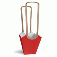 Sac fleuriste intérieur plastifié kraft rouge 11x11x20cm - par 10