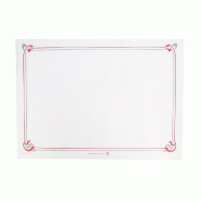 Set de table papier blanc motif Maxim bordeaux 31x43cm - par 2000