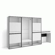 SKRAUT HOME Meuble à Chaussures, 250x145x35 cm, Chambre à coucher, pièce, Vestiaire ouvert, Coiffeuse, Blanc - blanc Bois manufacturé 459_50