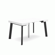 SKRAUT HOME Table console extensible, 140, Pour 6 personnes, Pieds en bois, Blanc - blanc Bois manufacturé 186_25