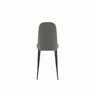 Stones Chaise de salle à manger Tamara soft-touch gris clair, pieds métal noir, design élégant 45x52x85 cm - gris multi-matériau OM/446/GC