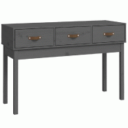 Table console Gris 114x40x75 cm Bois massif de pin Modèle Ombre Prestige Prime - 821756
