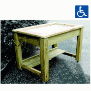 Table potagère bois sur roulettes