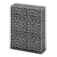 Vidaxl panier de gabion avec couvercle fil galvanisé 100 x 80 x 30 cm 141040