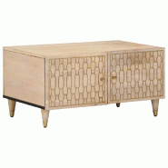 VidaXL Table basse 80x50x40 cm bois de manguier massif Modèle Prestige Royale - 358253