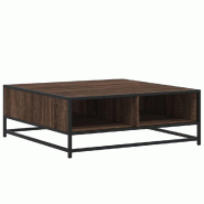 VidaXL Table basse chêne marron 80x80x30 cm bois d'ingénierie et métal Modèle Mirage Prestige - 848773