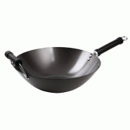 Wok antiadhésif fond plat 35cm | Kitchen craft - K250