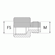 Adaptateur droit mâle agricole 18 x 1,5 X femelle SAE - 18X150 , 7/8' , 20.26