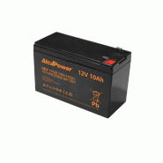 Alcapower Batterie AGM 12V 10Ah décharge profonde pour vélos électriques scooters photovoltaïque connexion Faston T2 - noir 8055323213400
