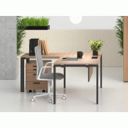 Bureau individuel Prepsto - pieds noirs - plateau finition bois - dimensions 100/120/140/160/180 x 80 cm Bureau individuel Prepsto - pieds noirs - plateau finition bois - dimensions 100/120/140/160/180 x 80 cm