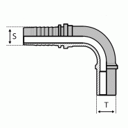 Embouts Lisses Tube métrique - Pré-serti avec écrou et bague sur demande - 90° (BEL90/BES90) - SEL9000304