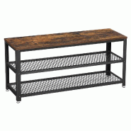 Helloshop26 - Banc à chaussures étagère de rangement à 2 niveaux organisateur à chaussures 100 x 30 x 45 cm pour entrée salon cadre 12_0004086 -