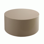Oviala Business Table basse ronde 80 cm en MDF effet laqué taupe - gris 114336